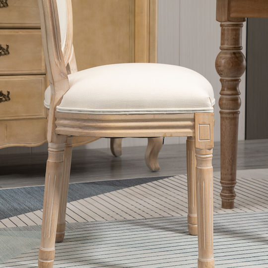 Dining Room Fabric Chair White 49x56x96cm 2pcs