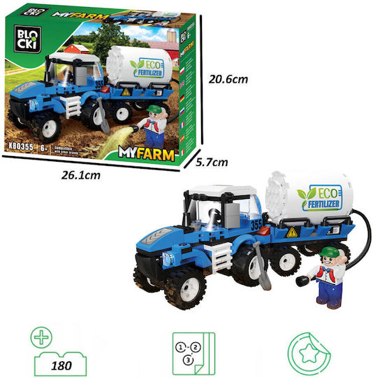 Blocki Bauklötze My Farm - Traktor Düngemittel für 6+ Jahre 180 Stück