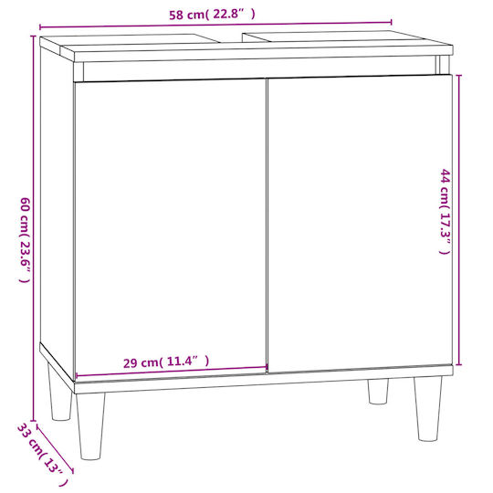 vidaXL Countertop without Sink L58xW33xH60cm Oak