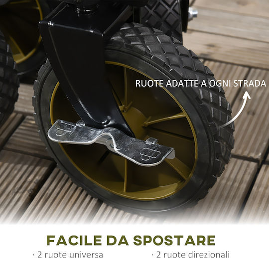 Foldable Garden Cart 108x55x93cm Metallic Four-wheel 125lt 108x55x93cm.