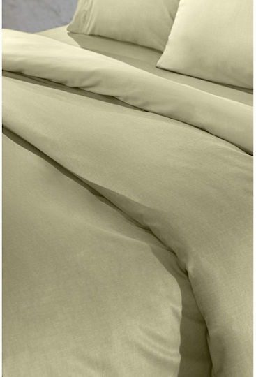 Guy Laroche Cearșaf Super dublu cu Elastic 160x200+32cm. Color Plus Olive