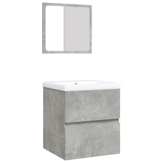 vidaXL Πάγκος με Νιπτήρα & Καθρέπτη Μ41xΒ38.5xΥ45cm Γκρι