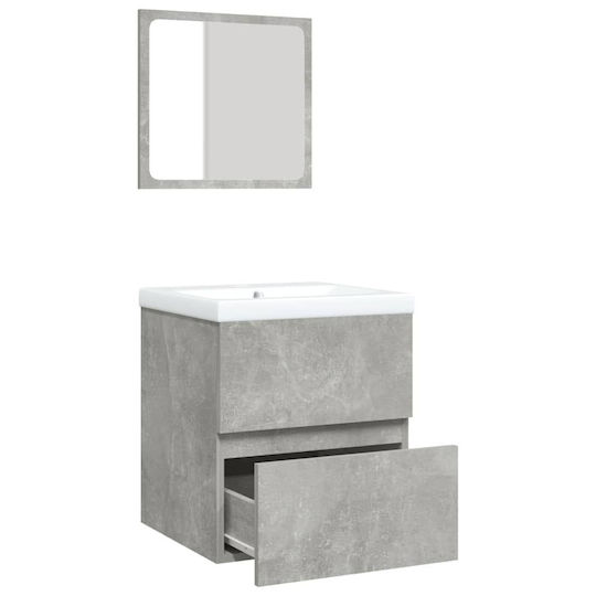 vidaXL Πάγκος με Νιπτήρα & Καθρέπτη Μ41xΒ38.5xΥ45cm Γκρι