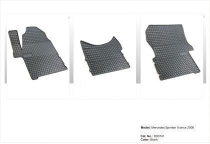 Frogum Set of Front and Rear Mats 3pcs for Mercedes-Benz Sprinter Volkswagen Crafter 2006 Black