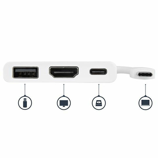 StarTech USB-C Docking Station με HDMI 4K PD Λευκό (CDP2HDUACPW)