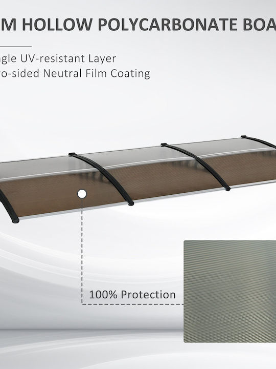Outsunny Polycarbonat Kapuzinerdach P300xB100cm