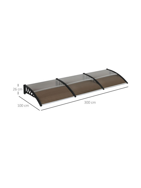 Outsunny Polycarbonat Kapuzinerdach P300xB100cm