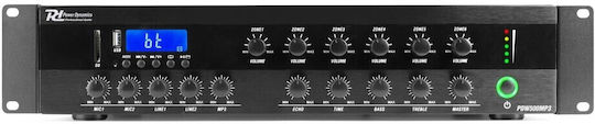 Power Dynamics PDW500MP3 Integriert Kommerzieller Verstärker mit 6 Zonen 500W/100V und USB/FM-Anschlüssen in Schwarz Farbe