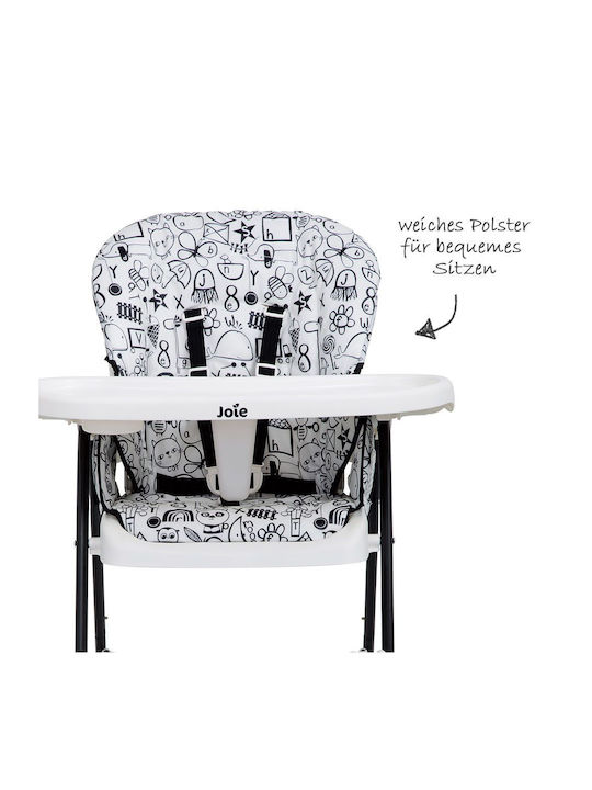 Joie Mimzy Foldable Baby Highchair 2 in 1 with Adjustable Height Alphabet