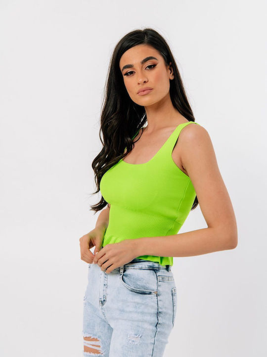 Freestyle Damen Crop Top Ärmellos Orange