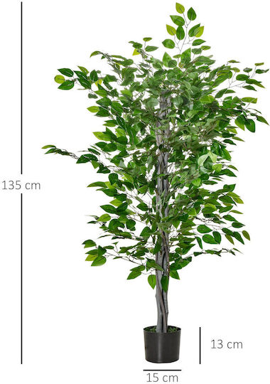 Plantă Artificială în Ghiveci Green 135cm HomCom