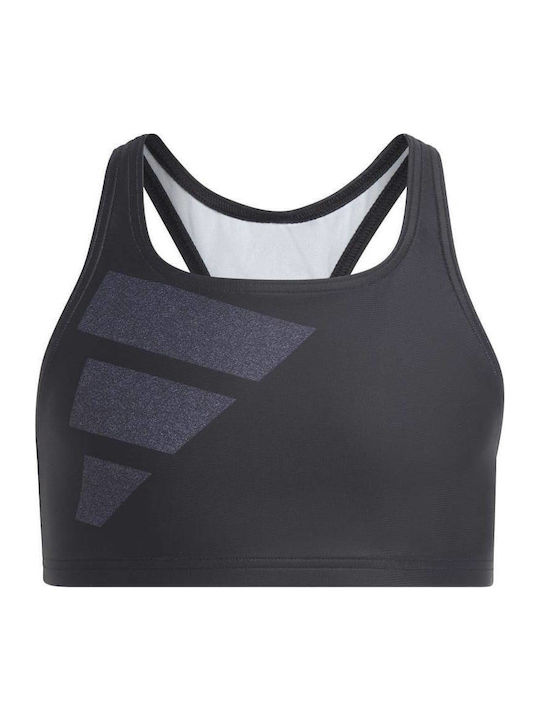 adidas Big Bars Logo Kinder Badeanzug Bikini Schwarz adidas Big Bars Logo Kinder Badeanzug Bikini Schwarz