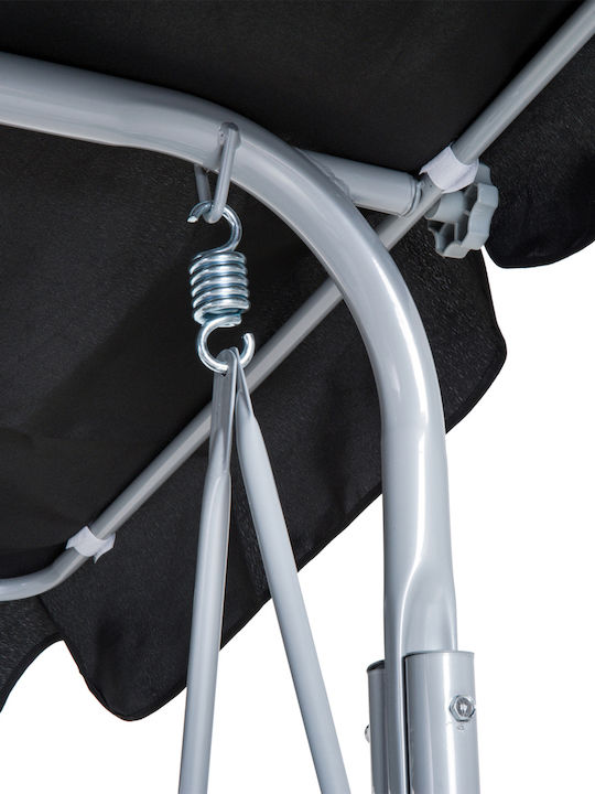 Garten & Veranda Schaukel mit Basis 3 Sitze Metallisch Gray L170xB110xH153cm