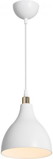 Pakketo Lofty Pendant Light White Bell with Socket E27 18x18x56cm