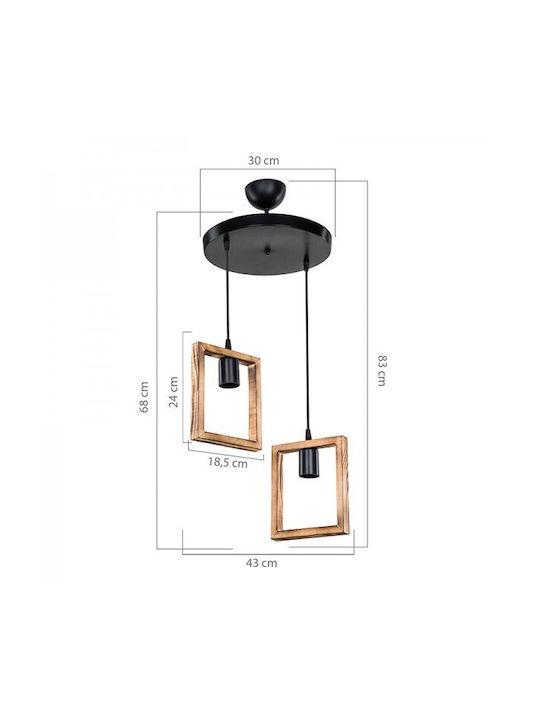 Pakketo Lumini Suspendate Maro Cu Bază De Bec E27 43x43x83cm