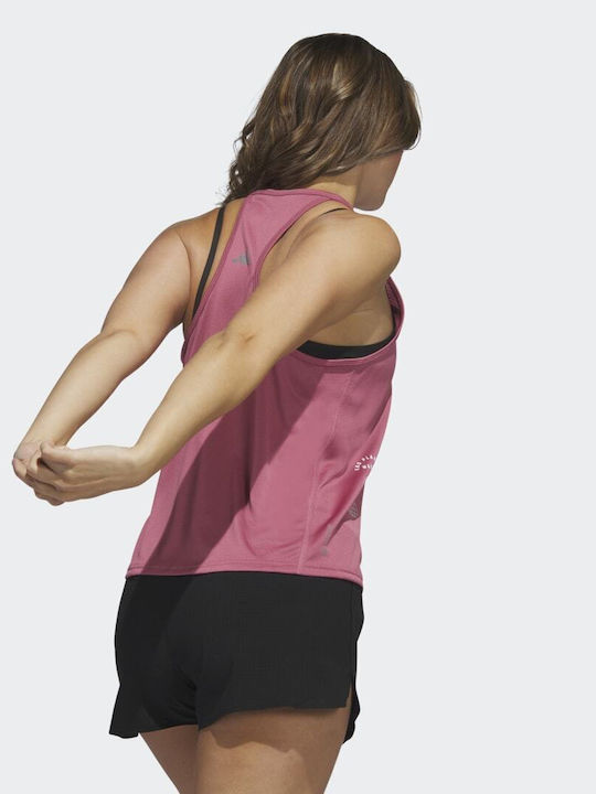 Adidas Women's Athletic Blouse Sleeveless Pink Strata