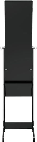 vidaXL Oglindă De Podea Cu Cadru Din Lemn Negru Și Iluminare LED 146x37cm