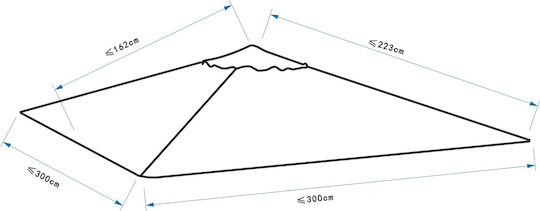 Outsunny Gazebo Pavillonabdeckung Orange 3x3m