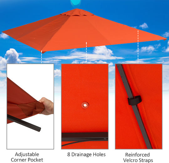 Outsunny Gazebo Pavillonabdeckung Orange 3x3m