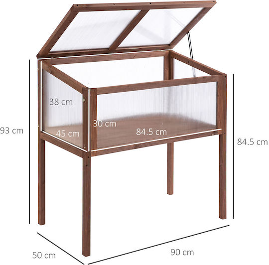 Outsunny 845-472 Σπορείο με Ξύλινο Σκελετό 90x50x93cm