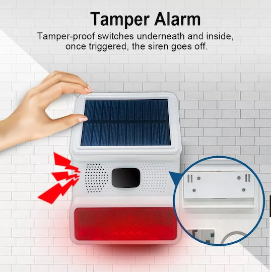 PGST Wireless Alarm Siren Outdoor with Red Light 19.4x26.22cm