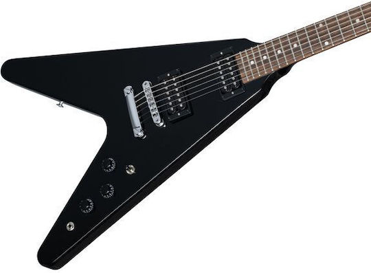 Gibson 80s Flying Ηλεκτρική Κιθάρα V Style με HH Διάταξη Μαγνητών Ebony με Θήκη