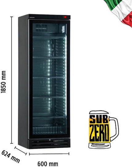 Klimaitalia Icool 40 G Black SZ Хладилник за Бира Subzero 382л Еднокрилен В185xШ60xД62.4см