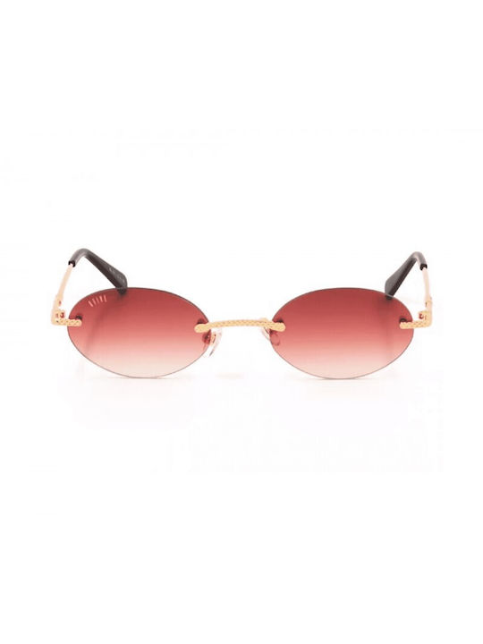 9Five 40 Ochelari de soare cu Gold / Orange Gradient Din metal Rame și Portocaliu Ochelari de soare Lentilă