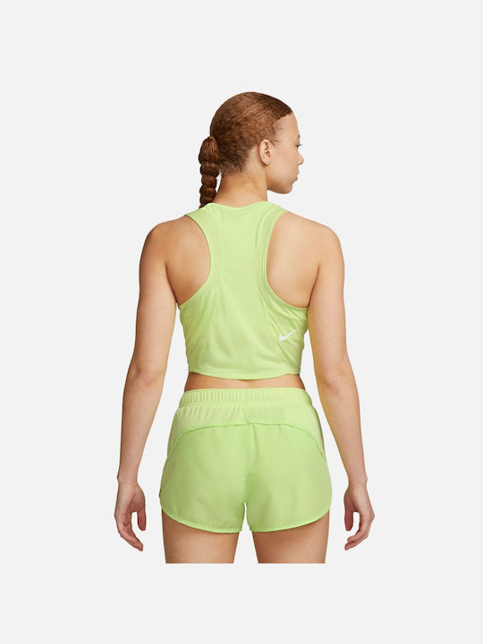 Nike Damen Sportliches Crop Top Ärmellos Dri-Fit Gelb