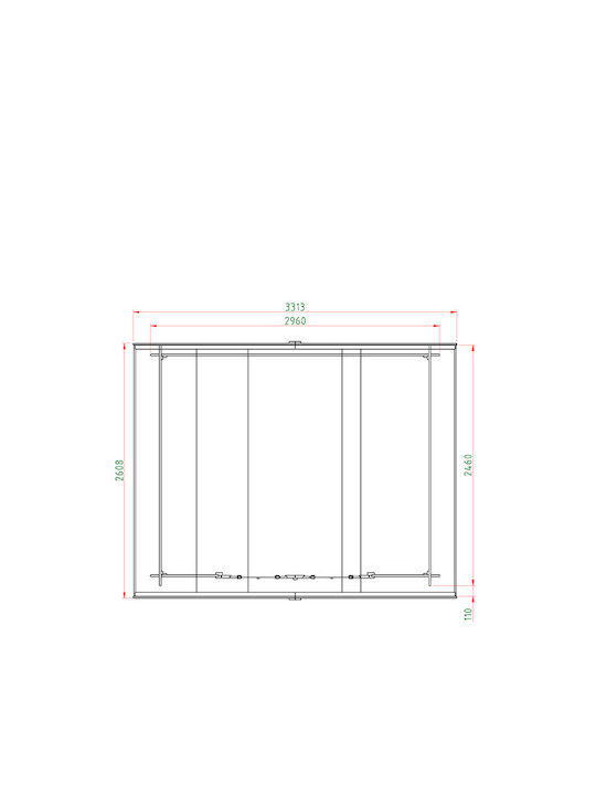 Wooden Garden Shed L2.46xW2.96xH2.38m