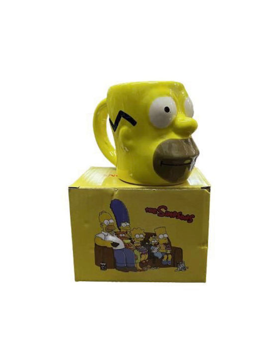 Simpsons 3D Κούπα Κεραμική Κίτρινη 300ml