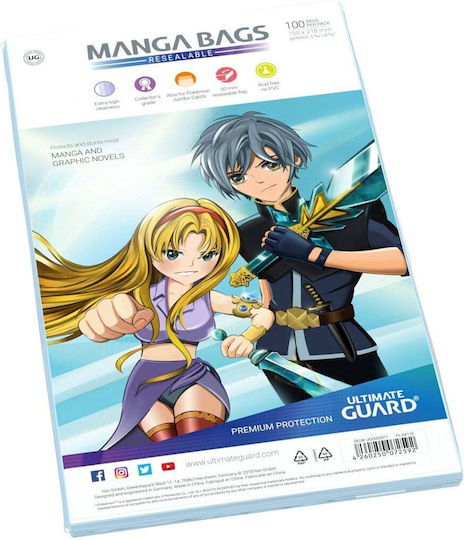 Ultimate Guard Plastic Sleeves for Comics 100pcs Guard Manga Bags Resealable 100pcs