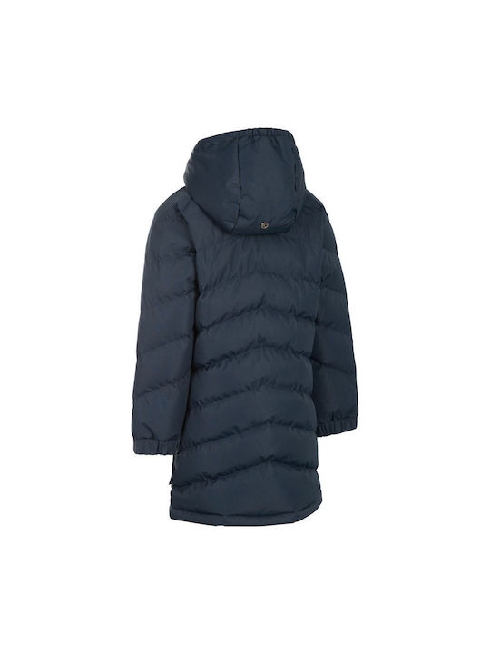 Trespass Girls Quilted Coat Navy Blue with Ηood