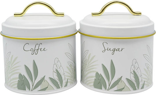 Ankor General Use Vase with Lid Metallic White 11.2x11.2x13cm 1 Piece