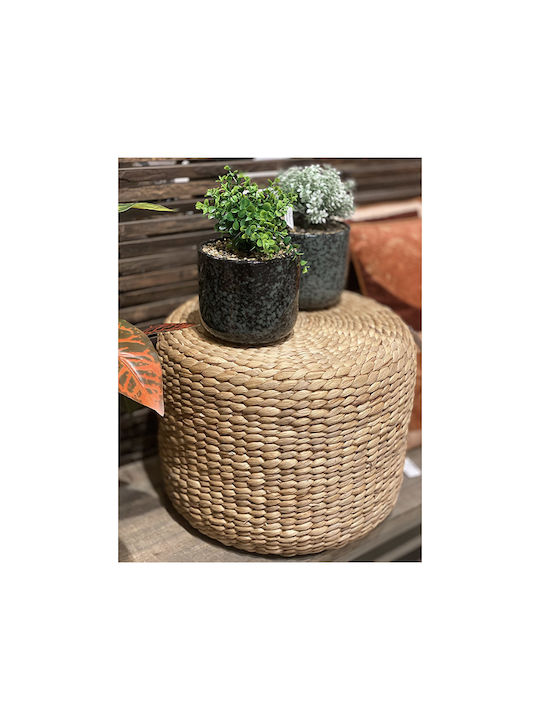 Stool For Living Room Wicker Hyacinth Beige 40x40x30cm