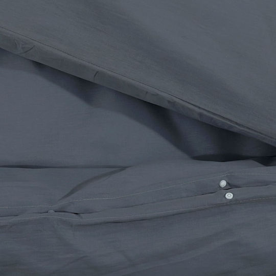 vidaXL Σετ Παπλωματοθήκη 140x200cm Μονή με Μαξιλαροθήκη Γκρι