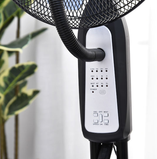 HomCom Ventilator Cu Ceață De Apă Putere 90W Diametru Ventilator 44cm Negru