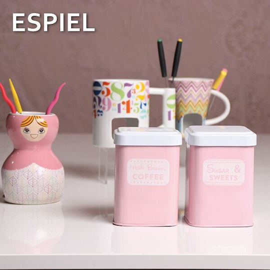 Espiel Cup Porcelain Fondue Pot with Tea Light for 2 Persons 9.5x9.5x12.5cm