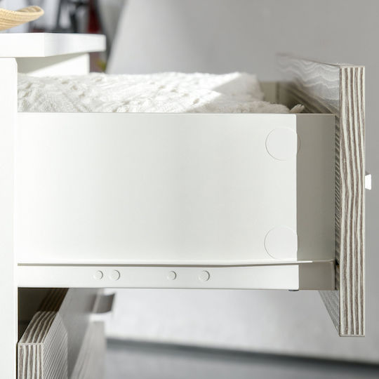 Wooden Chest of Drawers with 4 Drawers Gray 76x35x72cm