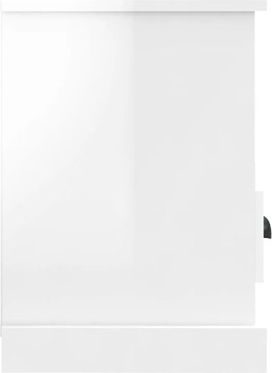 vidaXL TV-Ständer Glas Weiß M80xT35xH50cm