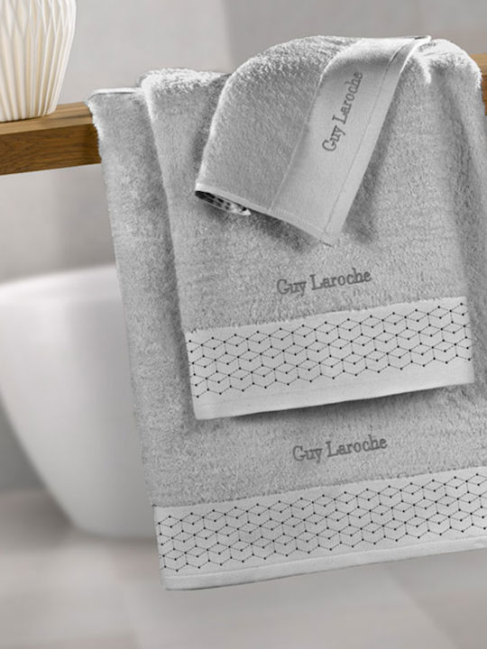 Guy Laroche 3pc Bath Towel Set Atelier Silver Weight 500gr/m²