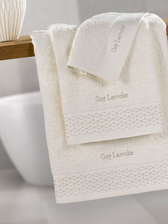 Guy Laroche 3pc Bath Towel Set Atelier Ivory Weight 500gr/m²