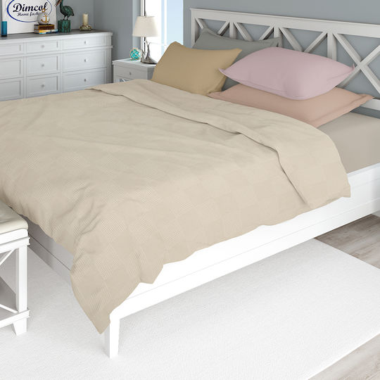 Dimcol Κουβέρτα Πικέ Υπέρδιπλη 240x250εκ. Έλεφαντ