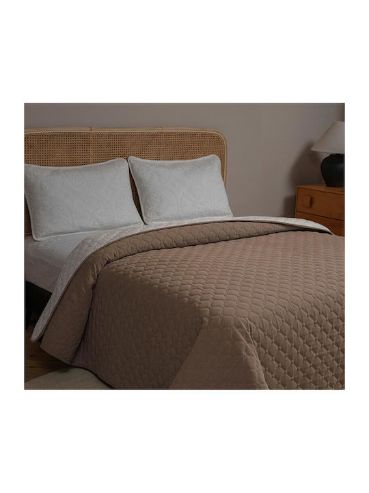 Adam Home Mistral Σετ Κουβερλί Υπέρδιπλο Microfiber Καφέ 220x240cm 3τμχ