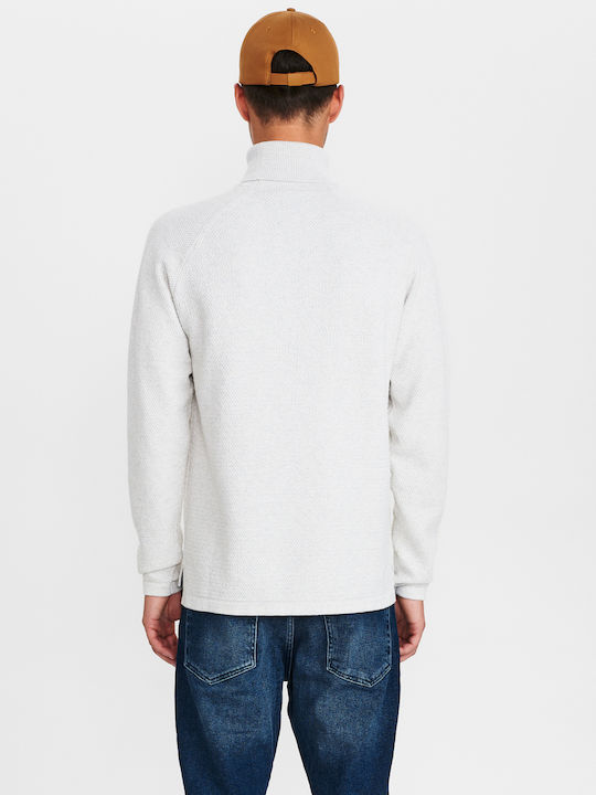 Gabba Herren Langarm-Pullover Rollkragen Weiß