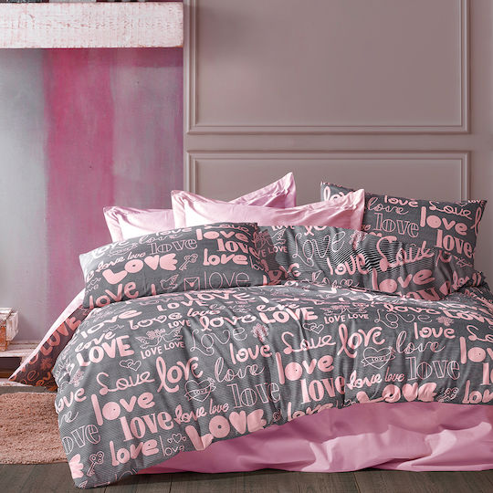 Dimcol Queen 220x240cm Love 299 Grey / Lila