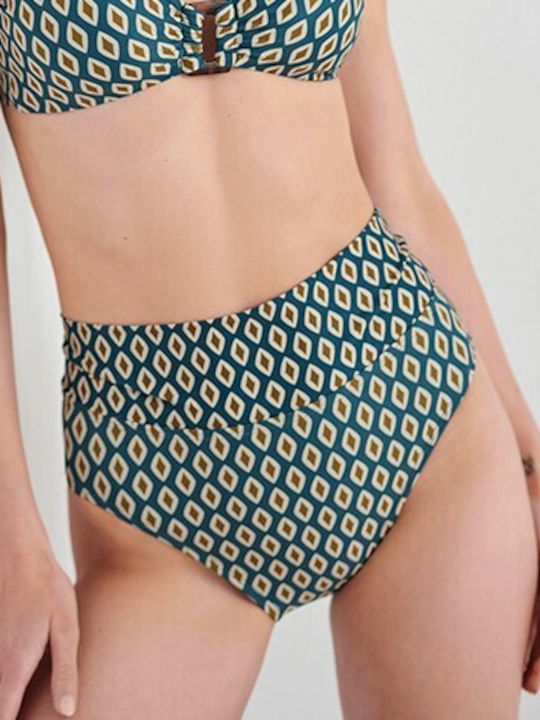 Blu4u Bikini Alunecare Talie înaltă Verde