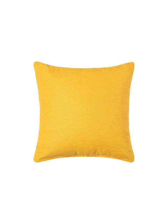 Silk Fashion Decorative Pillow Case Α802 from 100% Cotton Yellow 65x65cm.