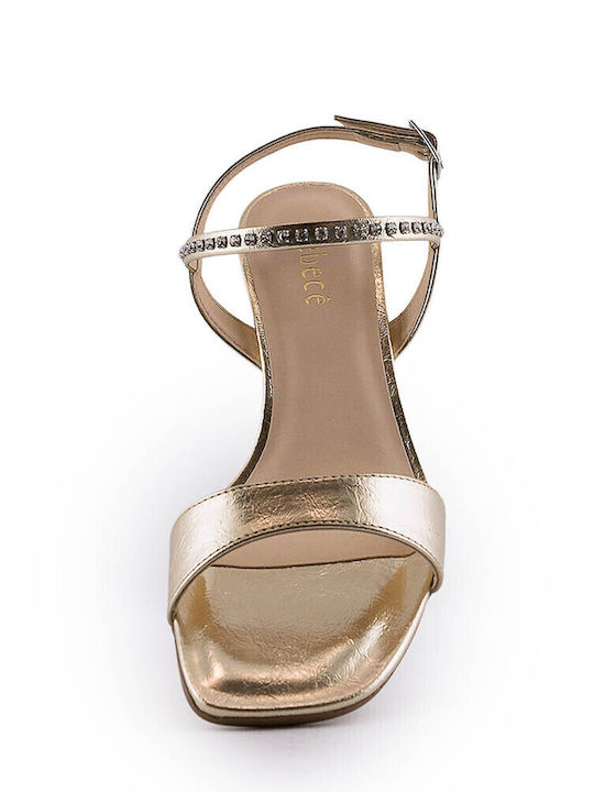Sandalen mit Strass Gold