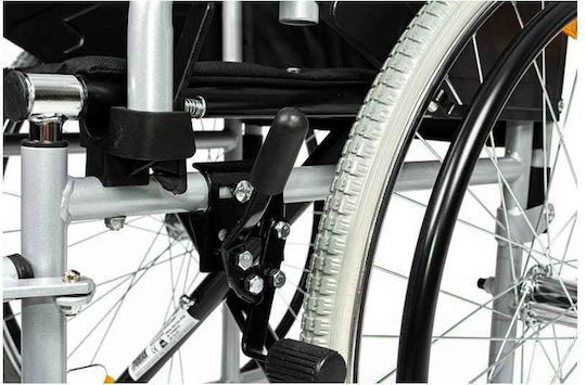 Mobiak Gemini Wheelchair 24" Folding Simple Type with Simple Back 46cm Silver